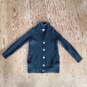 100% 2 ply cashmere charcoal grey cardigan